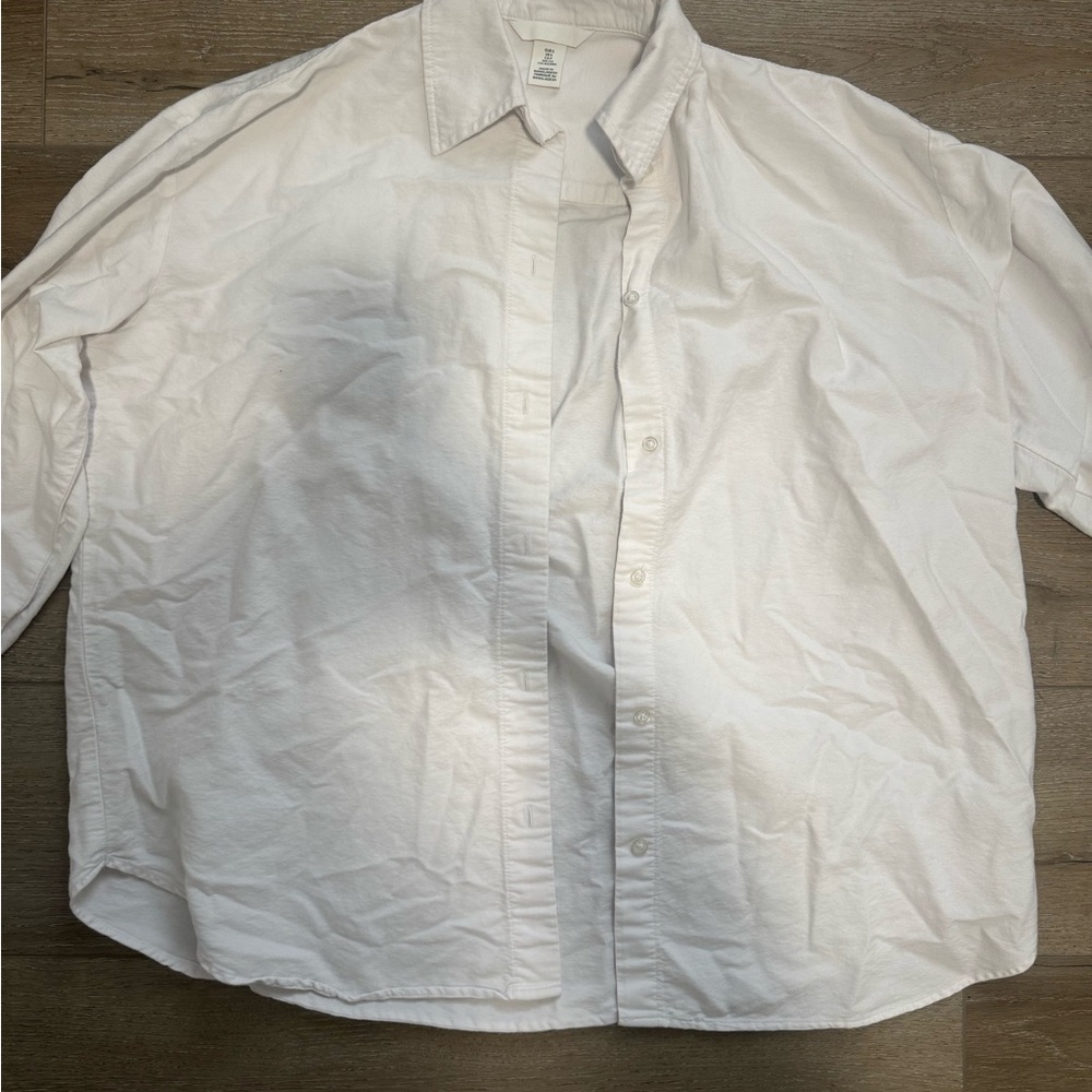 H&M Crisp White Casual Button Down Shirt